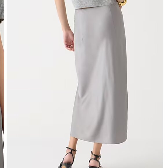 J. Crew Gray Midi Skirt. READ A DESCRIPTION! Has a defect! See pictures! - Picture 3 of 10